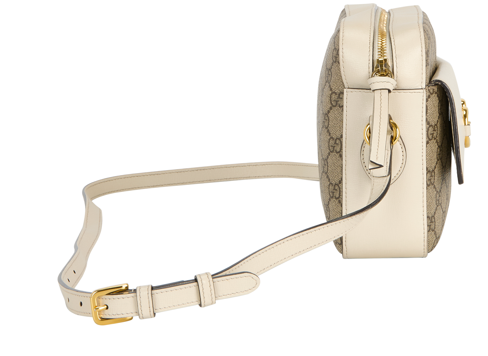 Horsebit 1955 Camera, &pound;550, Handbags, Beige, Canvas/Leather, Side view